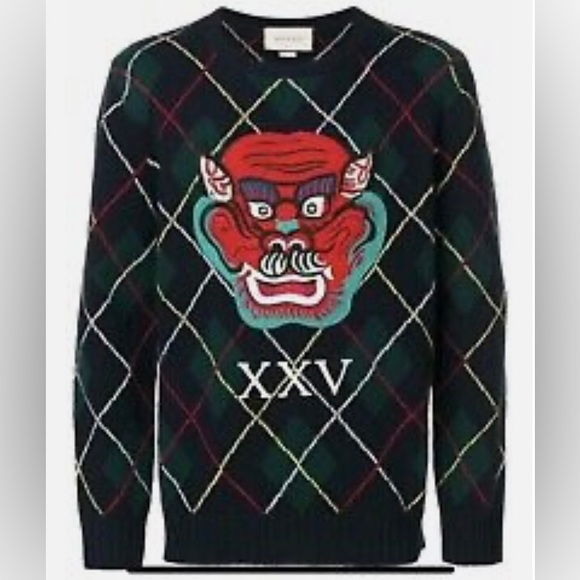 100% Authentic Gucci Argyle Pullover Sweater! - Picture 3 of 6